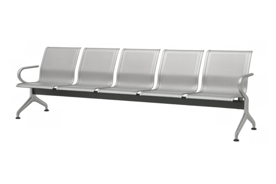 Modern five seater waiting chair isolated on transparent background