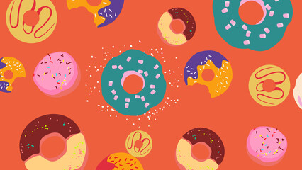Digital Paper Donuts Background