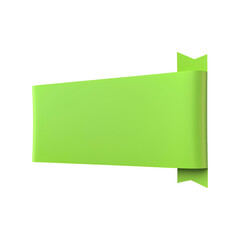 Fototapeta premium Green Ribbon Banner. Decorative Element For Design And Branding Isolated On Transparent Background