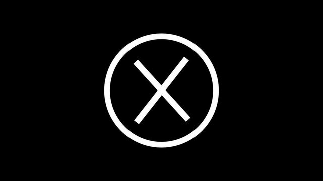 Wrong and False Mark Sign. Motion Graphic Video Animation. Tick and cross mark, check mark, Yes No X symbol Transparent Color simple circle X mark animation with Transparent Background
