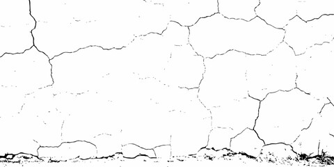 digital wall grunge and dust pattern surface Cracked white wall texture design element white background.
