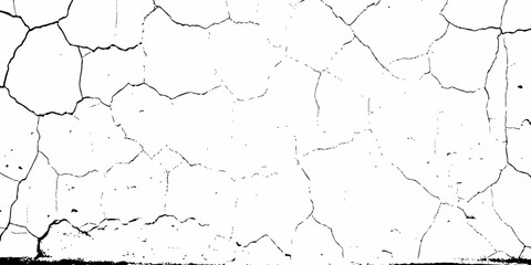 digital wall grunge and dust pattern surface Cracked white wall texture design element white background.
