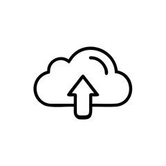 Outline cloud upload symbol on icon data 1