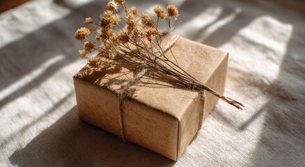 Gift box with dried flowers