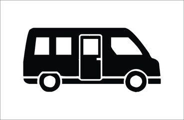 camping car silhouette vector