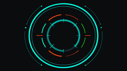 Circular HUD with Neon Lines
