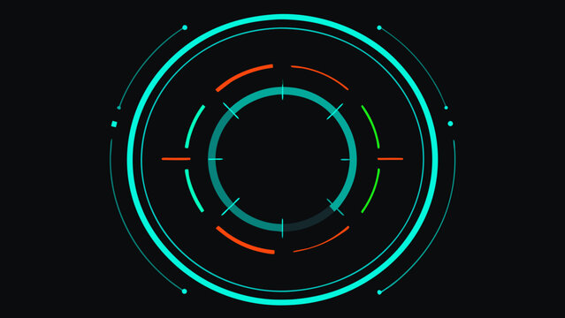 Circular HUD with Neon Lines