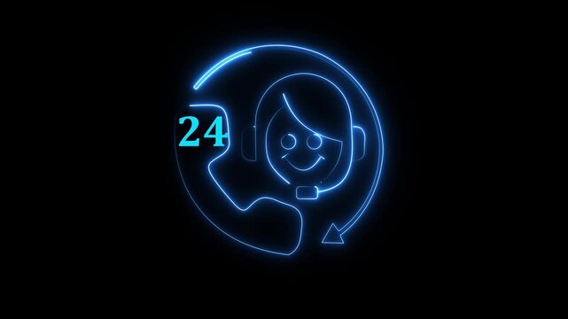 24 hours service neon women headphone ates an operator's emblem, which includes iconography for after-sales services. Customer satisfaction communication channel