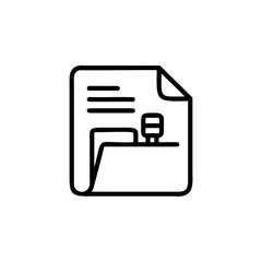 Outline icon a document folder with papers stamp file legal
