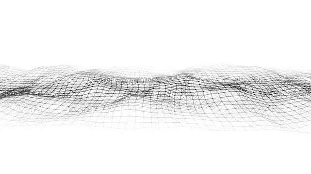 Abstract background neural network. White background perspective grid. 3D rendering. Seamless loop