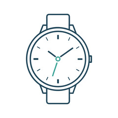 Classic Wrist Watch Design Elegant Timepiece Minimalist Style on White Background
