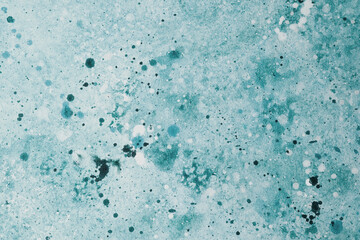 Artistic abstract background with textures and splashes of teal and white