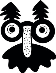 Funny Christmas man mask. Christmas, New year concept. Cute Hand drawn illustration