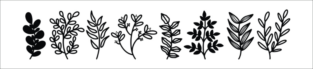 floral silhouette vector