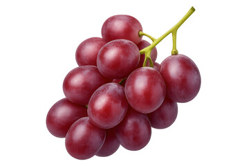 Fototapeta premium Bunch of fresh red grapes hanging on transparent background