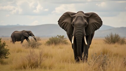 Fototapeta premium elephant in the savannah