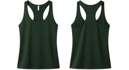Dark green racerback tank top apparel isolated on transparent background