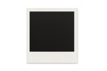 Blank instant photo frame with transparent background is waiting to be filled with memories
