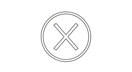 Ancient rune symbol for the letter x or cross inside an oval shape isolated on transparent background