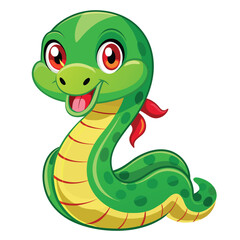 Fototapeta premium green snake cartoon