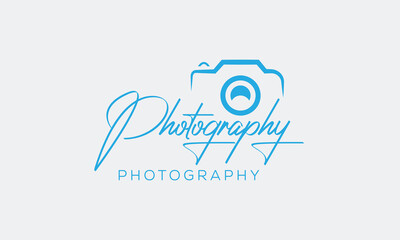 camera logo, luxury photography signature logo icon vector