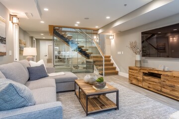 Modern basement living room