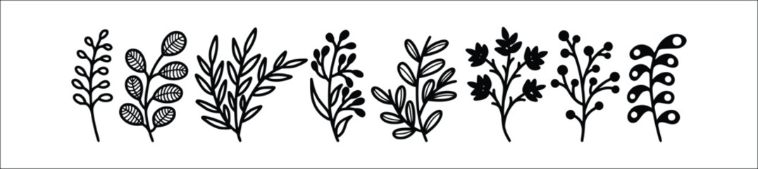 floral silhouette vector