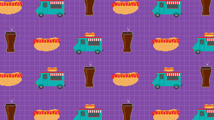 Retro Sausage Lettuce Background