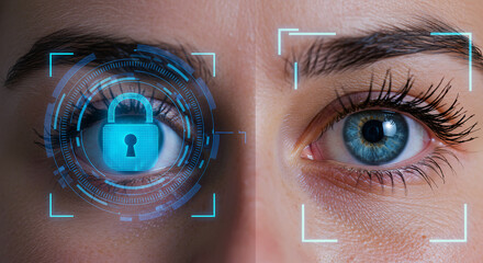 human head with futuristic data visualization