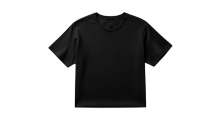 Plain black t shirt isolated on transparent background