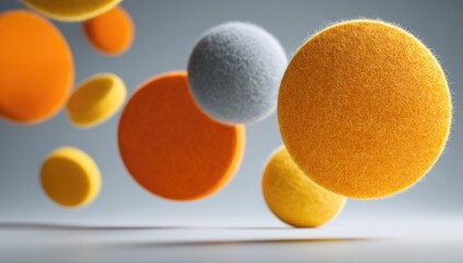 Floating, vibrant, colored spheres