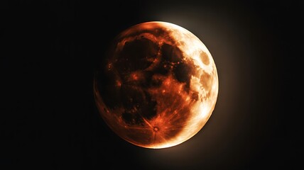 Blood Moon Lunar Eclipse in Deep Space astronomy