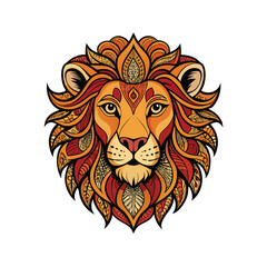 Lion head vector illustration isolated on white background simple design