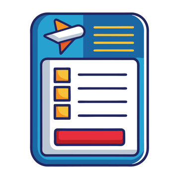 digital flight log on white background