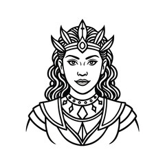 Queen of Spades vector illustration of a princess with skull tattoo and vintage fashion design
