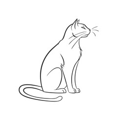 Black cat and mouse vector illustration with butterfly