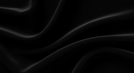 Obraz premium Luxurious black velvet fabric with elegant draping and soft texture perfect for high end fashion and interior design