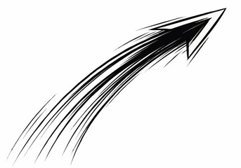 Stylized arrow with speed lines pointing upwards directionally