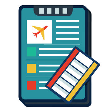 digital flight log on white background