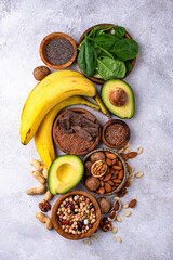Products containing natural magnesium Mg