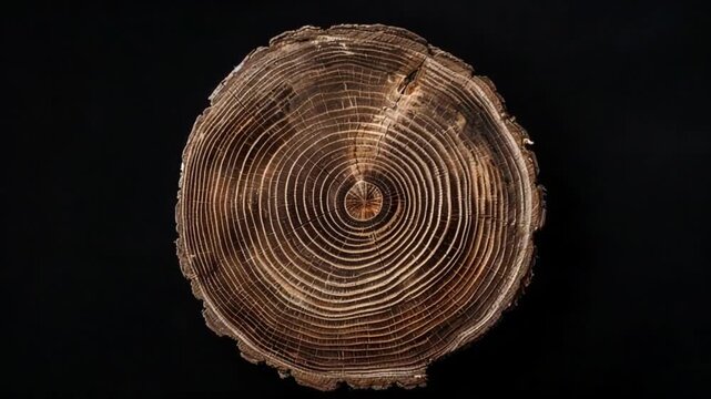 Close-up of a tree trunk cross-section