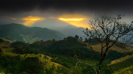 sunset in the mountains