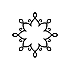 Ornamental mandala border accent doodle with swirling curves vector