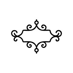Ornate decorative flourish with empty space for text scroll swirl