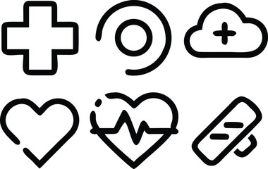 Obraz premium Medical Stethoscope Heartbeat Line Art Symbol pulse