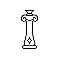 Outline a decorative pillar with scrollwork diamond column architecture