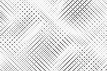 Square dot background. Faded grit noise texture. White and black halftone wallpaper. Retro pixelated backdrop. Anime or manga style comic overlay. Vector graphic design textured template	