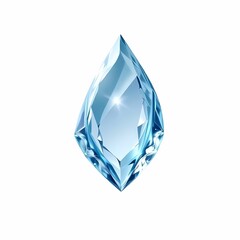 A crystal clear gem that looks like a water drop on white background