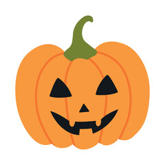 Cute Halloween pumpkin clip art flat illustration