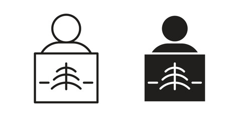 X ray icon vector editable. black vectors set